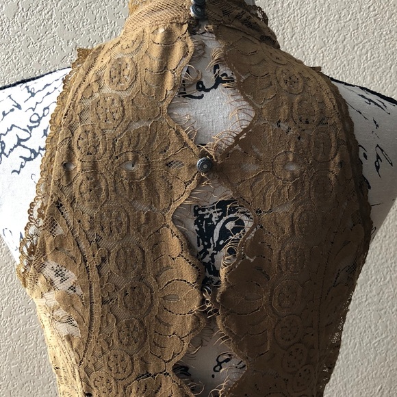 Free People gold lace dress. - Picture 5 of 6